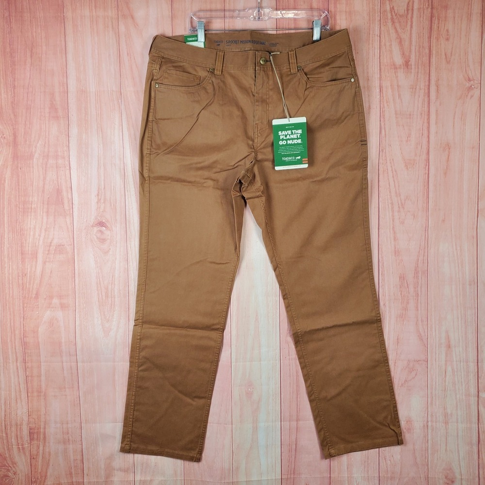 Toad & Co Mission Ridge 5 Pocket Lean Pants Mens 38 X 32 Cotton Straight Leg